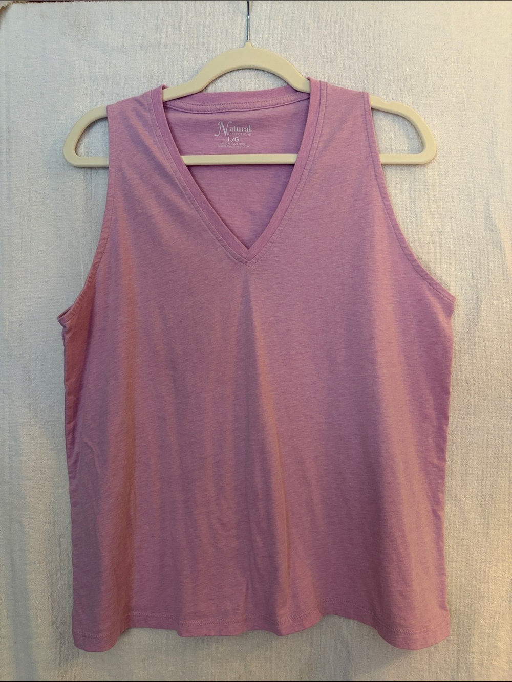 3 Naturalizer V-Neck Sleeveless Tank Top - Mauve and Red